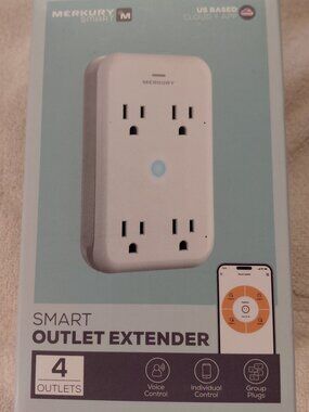 Merkury Innovations Smart Wall Extender, Wi-Fi, Works with Alexa and Google